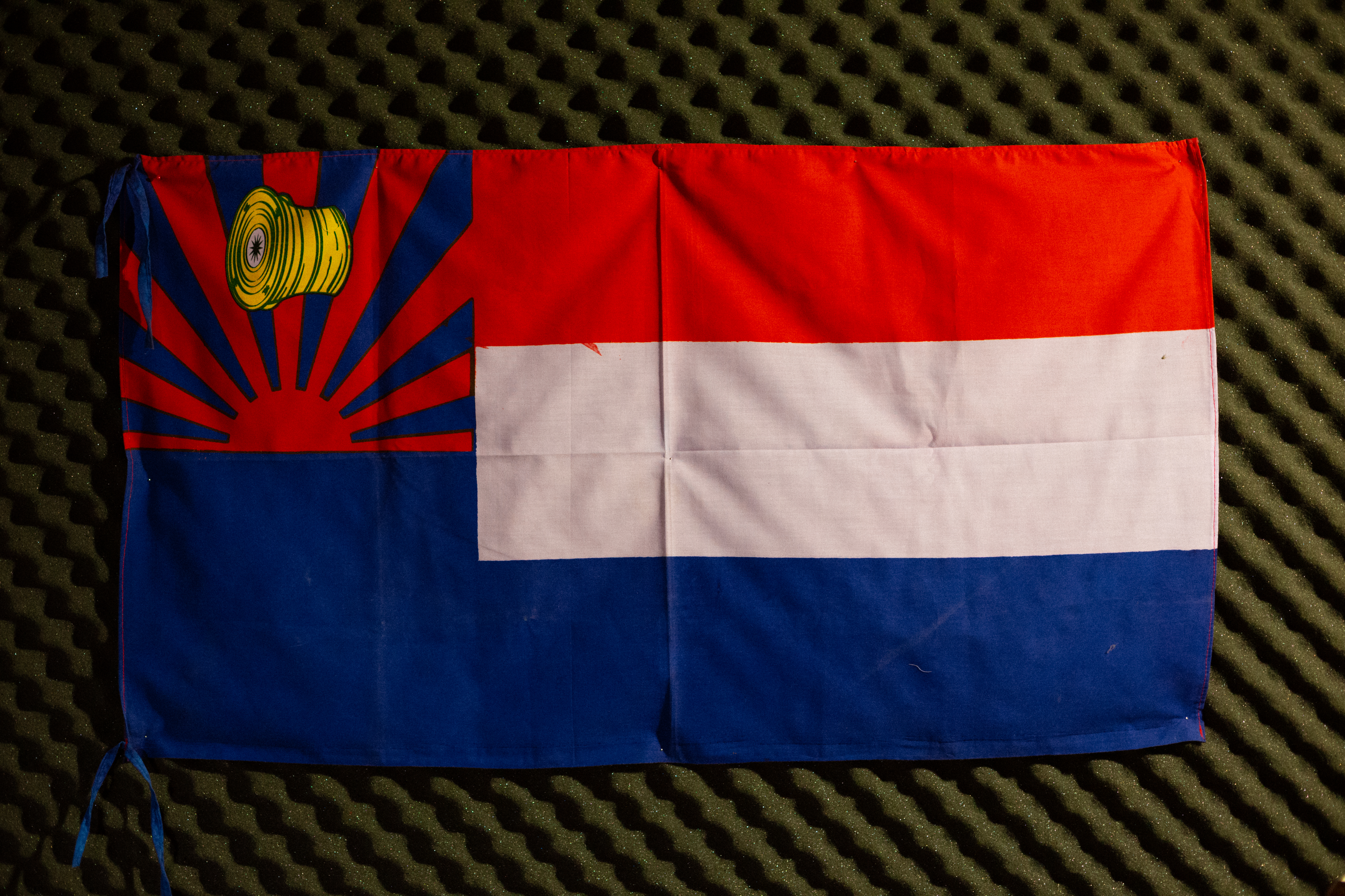 Karen flag in studio